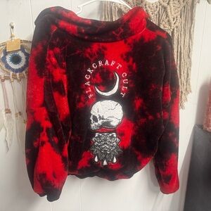 Blackcraft Cult Red & Black Tie-Dye Plush Pullover